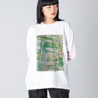 なすこのクレヨンエレベーター、緑と黄色 Big Long Sleeve T-Shirt