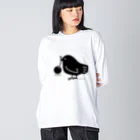 イラスト MONYAAT のみつぐトリ黒 Big Long Sleeve T-Shirt