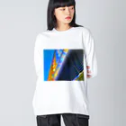 tokyo_a_wの中央区の空 ビッグシルエットロングスリーブTシャツ