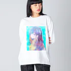 帆波　綾の青髪 Big Long Sleeve T-Shirt