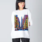 GALLERY misutawoのニューヨーク ブロードウェイの喧騒 Big Long Sleeve T-Shirt