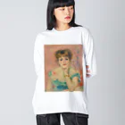 世界美術商店の女優ジャンヌ・サマリーの肖像 / Portrait of the Actress Jeanne Samary ビッグシルエットロングスリーブTシャツ