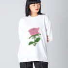 サラスシのmy ROSE ピンク Big Long Sleeve T-Shirt