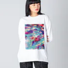 【抽象画】melty moon【フルイドアート】の瞼彩 Big Long Sleeve T-Shirt