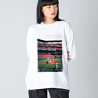 ラーメンマッスルショップのラーメンマッスル　メジャーリーグ⚾️ ビッグシルエットロングスリーブTシャツ