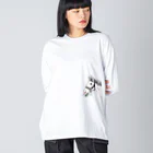 ユルークうーまショップのあし毛のモグモグ馬 Big Long Sleeve T-Shirt