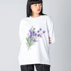 jamfish_goodiesのLAVENDER ビッグシルエットロングスリーブTシャツ