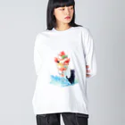 yuuの黒猫とパフェ Big Long Sleeve T-Shirt