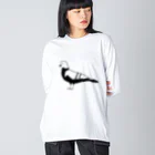 chicodeza by suzuriの鳩のシルエット Big Long Sleeve T-Shirt