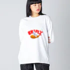 淳つの描き下ろしエビフライダー　ロゴ付き Big Long Sleeve T-Shirt