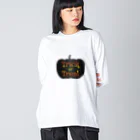 Drecome_Designのトリックオアトリートカボチャ ビッグシルエットロングスリーブTシャツ