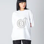 仮想通貨グッズショップの急上昇ビットコインシリーズ（灰ロゴ） ビッグシルエットロングスリーブTシャツ