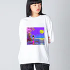 おもしろTシャツ屋さん YUTTARIの月シリーズ　② ビッグシルエットロングスリーブTシャツ