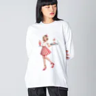 桜音ことこ企画のアメリカンダイナーcute ビッグシルエットロングスリーブTシャツ