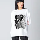 greetenの不死鳥アート　モノクロ Big Long Sleeve T-Shirt