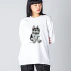 noe_to_meg (ノエとめぐ)のにんまりパイドブヒ Big Long Sleeve T-Shirt