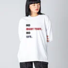 NO MUAY THAI NO LIFE🇹🇭ノームエタイノーライフ🥊のかわいいムエタイ no muay thay,no lile.（赤・紺・黒文字） Big Long Sleeve T-Shirt