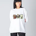 もののけCo.のくまくまファミリー Big Long Sleeve T-Shirt