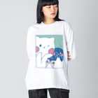 tafu tafuのかわいいポーズのしろぎんしま Big Long Sleeve T-Shirt