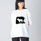 chicodeza by suzuriの墨絵のフレンチブルドッグ Big Long Sleeve T-Shirt