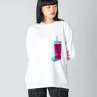 わらしゃんどのアイスコーヒー ビッグシルエットロングスリーブTシャツ