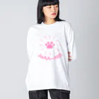 MtDesignShopのNIKUKYU(JaAA~N!!!)ピンク Big Long Sleeve T-Shirt