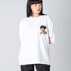 streetsnapの可愛いタトゥーだらけの女性、両面プリントロングTシャツ、期間限定 Big Long Sleeve T-Shirt