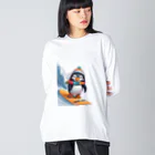 Gloriousのペンギンの冒険スノーボードパーティ ビッグシルエットロングスリーブTシャツ