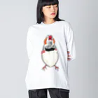 森図鑑の[森図鑑] 和風錦華鳥 Big Long Sleeve T-Shirt