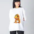 Vasetti_pressのパーカーを着たティラノサウルス Big Long Sleeve T-Shirt