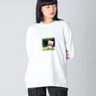 たかこのかわいい熊ちゃん　おがわくん ビッグシルエットロングスリーブTシャツ