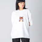 たかこのかわいい猫　ティナちゃん ビッグシルエットロングスリーブTシャツ