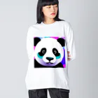 クリエイティブ・クリーチャーショップの蛍光ポップPANDA ビッグシルエットロングスリーブTシャツ