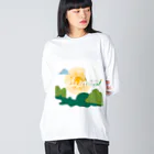 ネコにこ7820のwelcome ビッグシルエットロングスリーブTシャツ