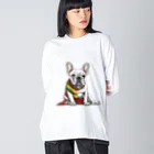 Frenchie-Rasta DoggのFrenchie-Rasta Dogg ビッグシルエットロングスリーブTシャツ