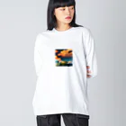 tetsuの海！朝日！ ビッグシルエットロングスリーブTシャツ