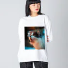 可愛い猫ちゃんの猫と蝶の友情 Big Long Sleeve T-Shirt