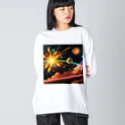 marky88の宇宙に咲く花火 ビッグシルエットロングスリーブTシャツ