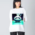 献血するドラキュラの宇宙人シリーズ ビッグシルエットロングスリーブTシャツ