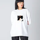 Yumiminのブラックリボン ビッグシルエットロングスリーブTシャツ