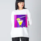 Egao  CreationsのEnjoy カクテル ビッグシルエットロングスリーブTシャツ