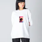 3M_Design_FactoryのSunset Girl ビッグシルエットロングスリーブTシャツ