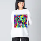 nakagawa-kikakuの奇抜なアート風の可愛い犬のグッズ Big Long Sleeve T-Shirt