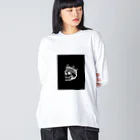 COOL&SIMPLEのBlack White Illustrated Skull King  Big Long Sleeve T-Shirt