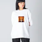 KAWAKAMI-SENTAROUの可愛い猛獣ドットレオ ビッグシルエットロングスリーブTシャツ