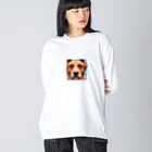 getprizeのドット絵の犬 ビッグシルエットロングスリーブTシャツ