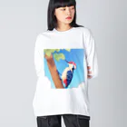 tamatamasuzuriの可愛いキツツキ Big Long Sleeve T-Shirt