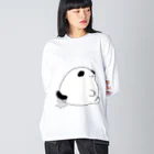 にこにこしろいるか市場 suzuri支店のごきげんな犬 Big Long Sleeve T-Shirt