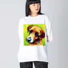 ハッピー・ディライト・ストアの見つめる愛犬 Big Long Sleeve T-Shirt