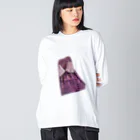 KeishopCreations - 日本の美をあなたにのハンドメイドリメイク着物紫 Big Long Sleeve T-Shirt